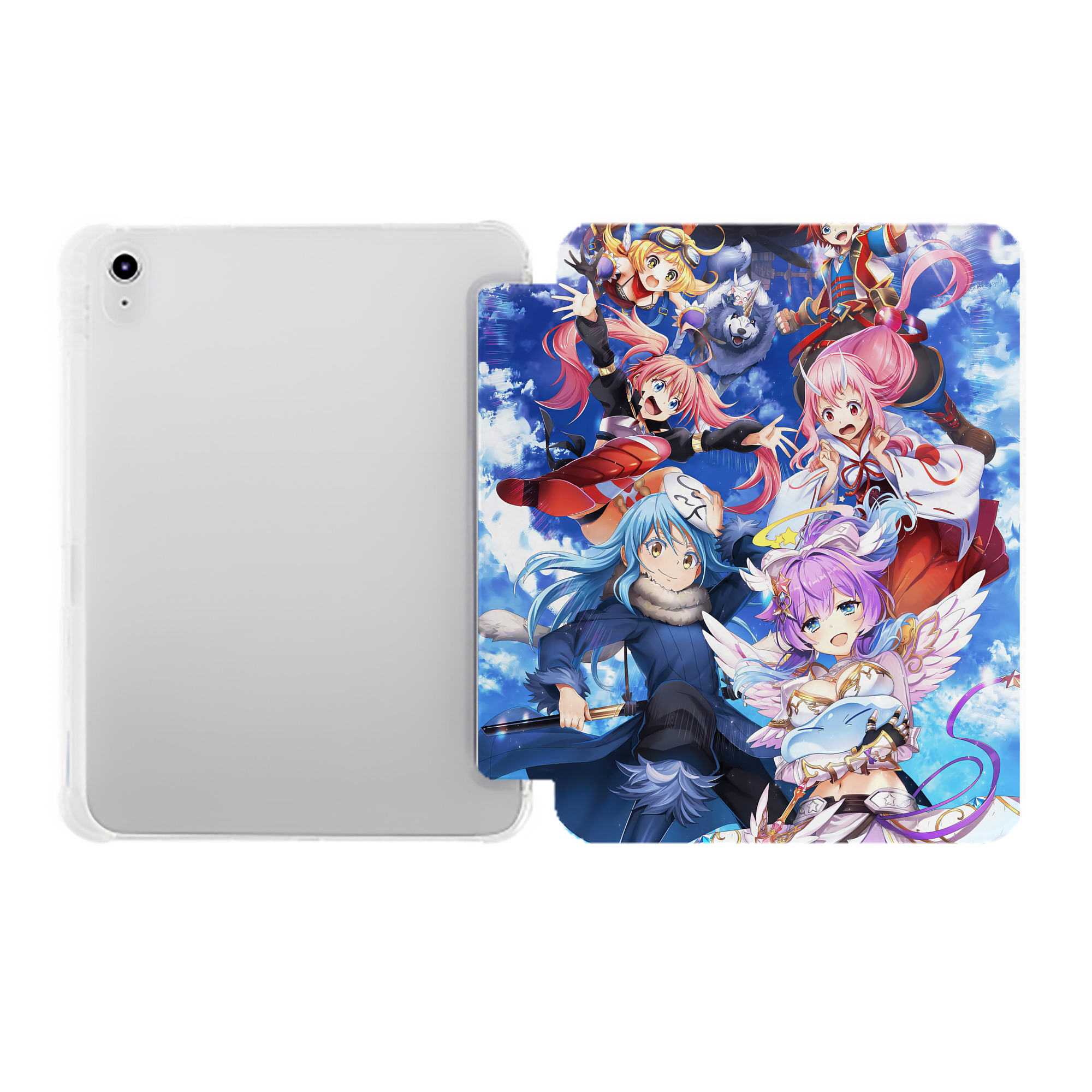 （画像用） 転スラ Regarding Reincarnated to Slime IPad ケース ペン収納付き 三つ折りスタンド PUレザー×シリコン 対応機種9.5/10.5/10.9インチ